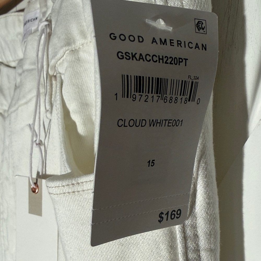Good American White Denim Wide Leg Pants - Picture 10 of 11